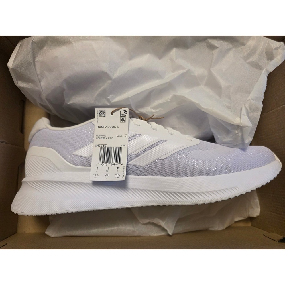 Adidas Runfalcon 5 Mens Running Shoes White Cloudfoam Sneakers IH7757 Size 11.5